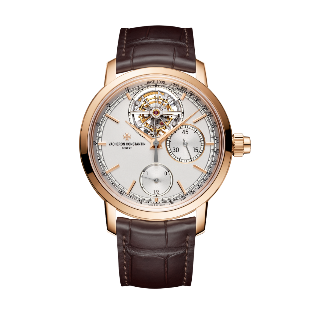 Vacheron Constantin Traditionnelle tourbillon chronograph 42.5 mm Silver Dial 18K Pink Gold   Leather Strap 5100T/000R-B623 - WATCHXNYC