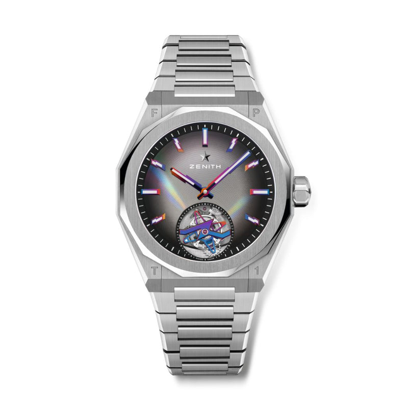 Zenith DEFY SKYLINE TOURBILLON FELIPE PANTONE EDITION 41 mm Esfera gris Pulsera de acero inoxidable 03.9301.3630/49.I001