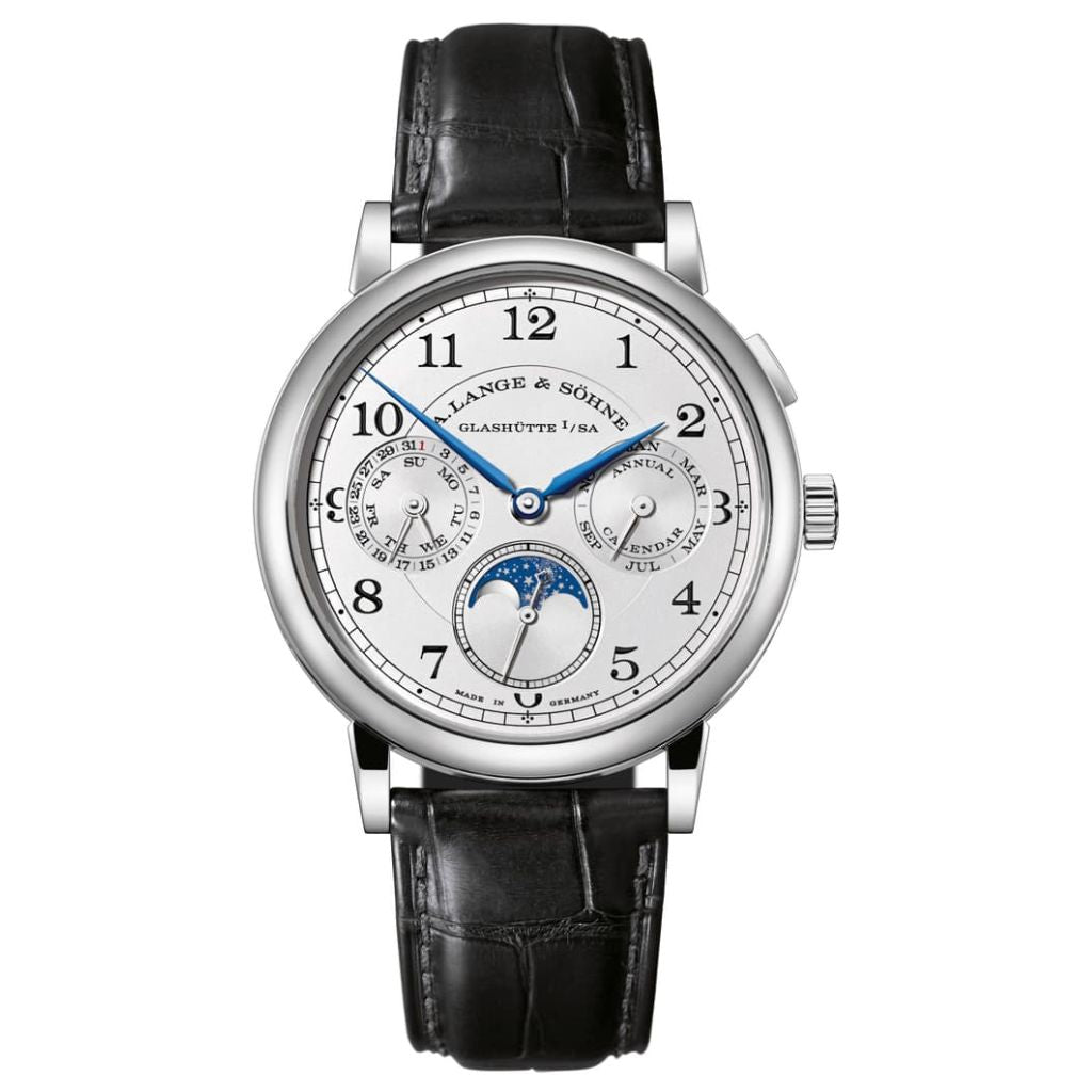 A. Lange & Sohne 1815 Annual Calendar 40 mm Silver Dial 18k White Gold   Leather Strap 238.026 E / LSLS2383AP - WATCHXNYC