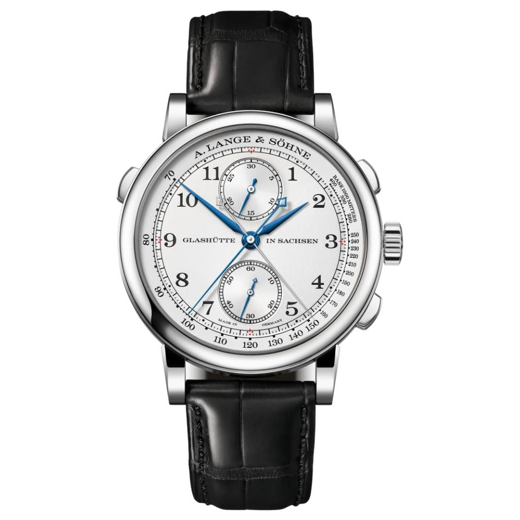 A. Lange & Sohne 1815 Rattrapante 41.2 mm Silver Dial Platinum   Leather Strap 425.025 / LSLS4252AA - WATCHXNYC