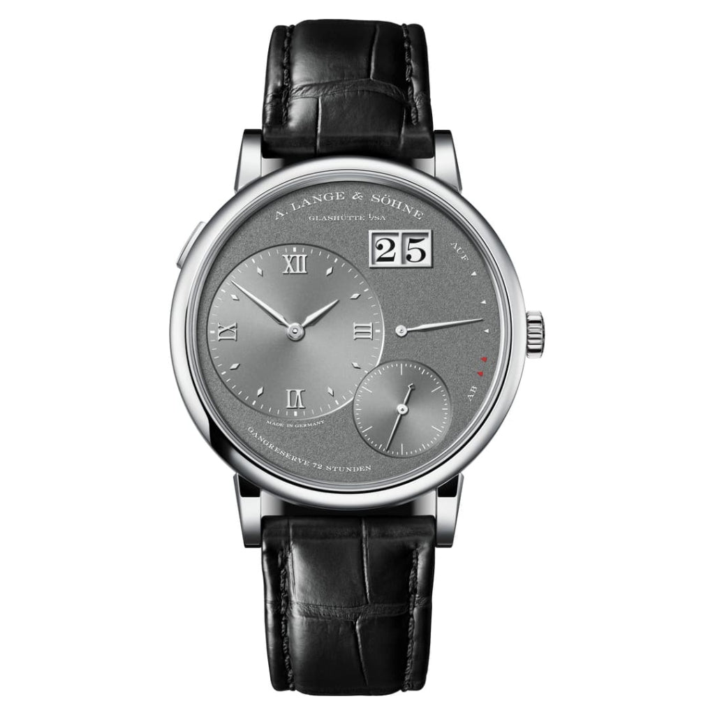 A. Lange & Sohne GRAND LANGE 1 41 mm Grey Dial 18k White Gold   Leather Strap 137.038 / LSLS1373AG - WATCHXNYC