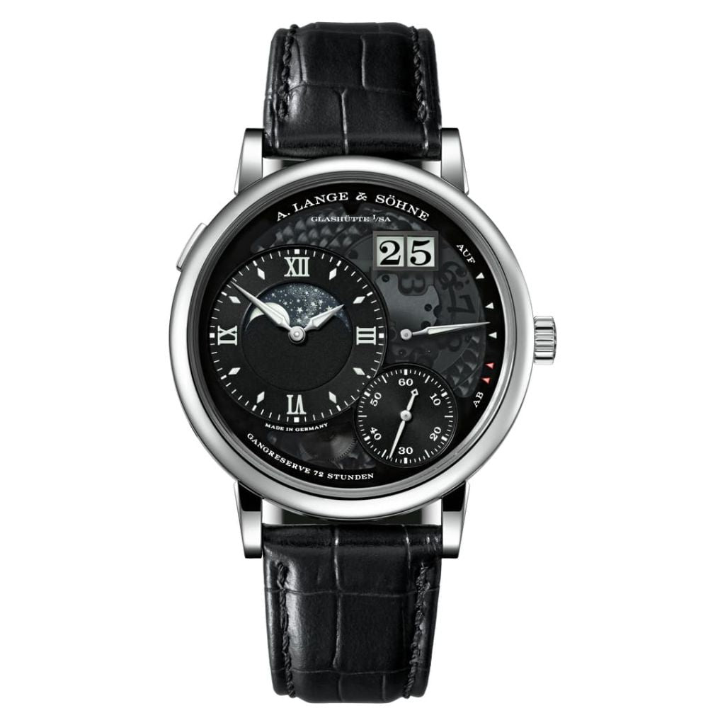 A. Lange & Sohne GRAND LANGE 1 MOON PHASE “Lumen” 41 mm Black Dial Platinum   Leather Strap 139.035F / LSLS1392AI - WATCHXNYC