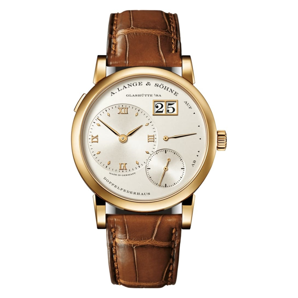 A. Lange & Sohne LANGE 1 38.5 mm Silver Dial 18k Yellow Gold   Leather Strap 191.021 / LSLS1911AA - WATCHXNYC