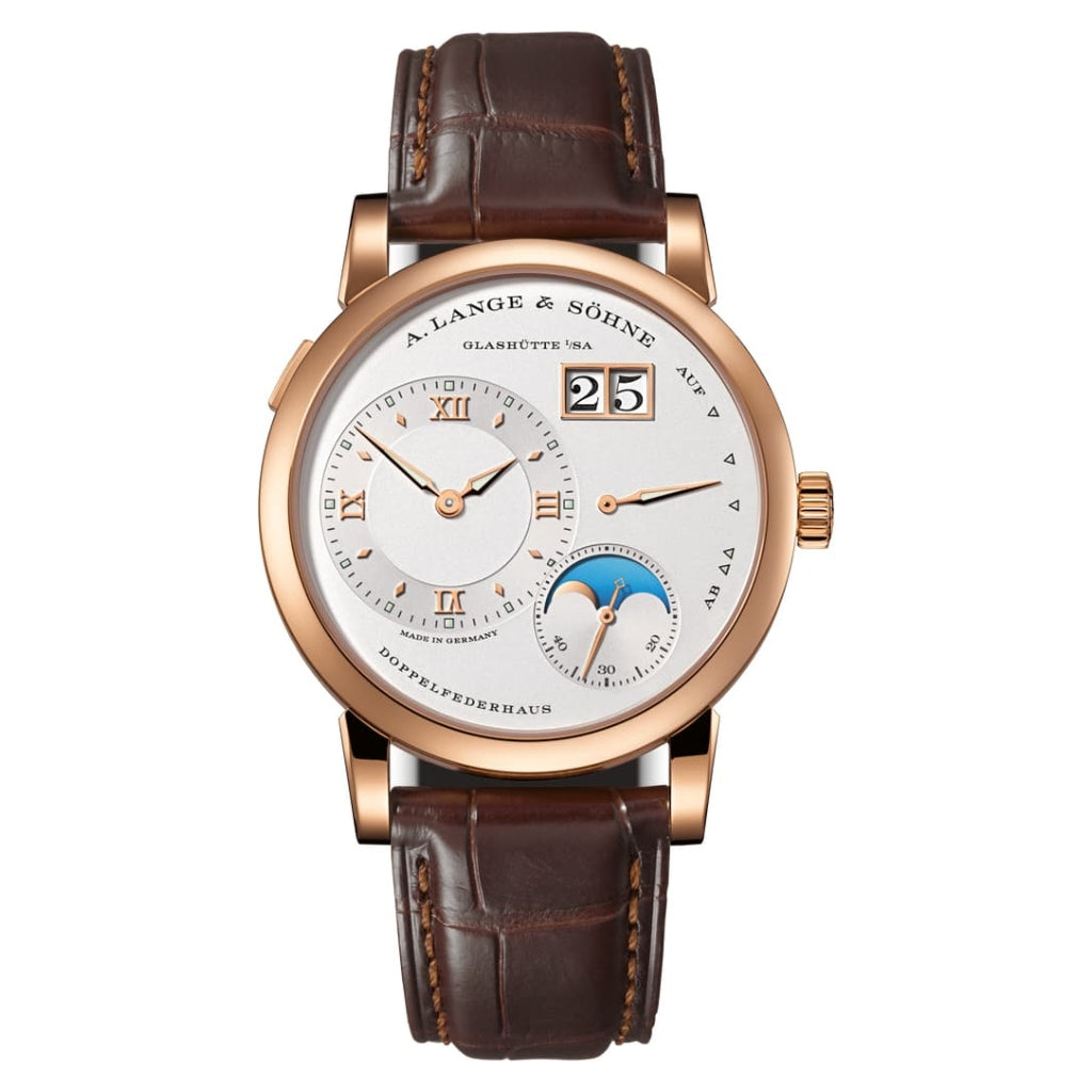 A. Lange & Sohne LANGE 1 MOON PHASE 38.5 mm Silver Dial 18K Pink Gold   Leather Strap 192.032 / LSLS1924AD - WATCHXNYC
