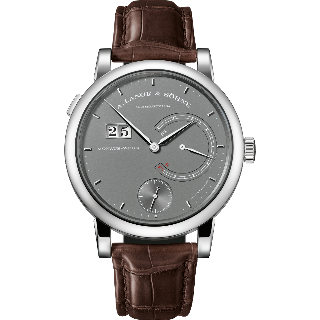 A. Lange &amp; Sohne LANGE 31 45.9 mm Grey Dial 18-Carat White Gold   Leather Strap 130.039F / LSLS1303AC - WATCHXNYC