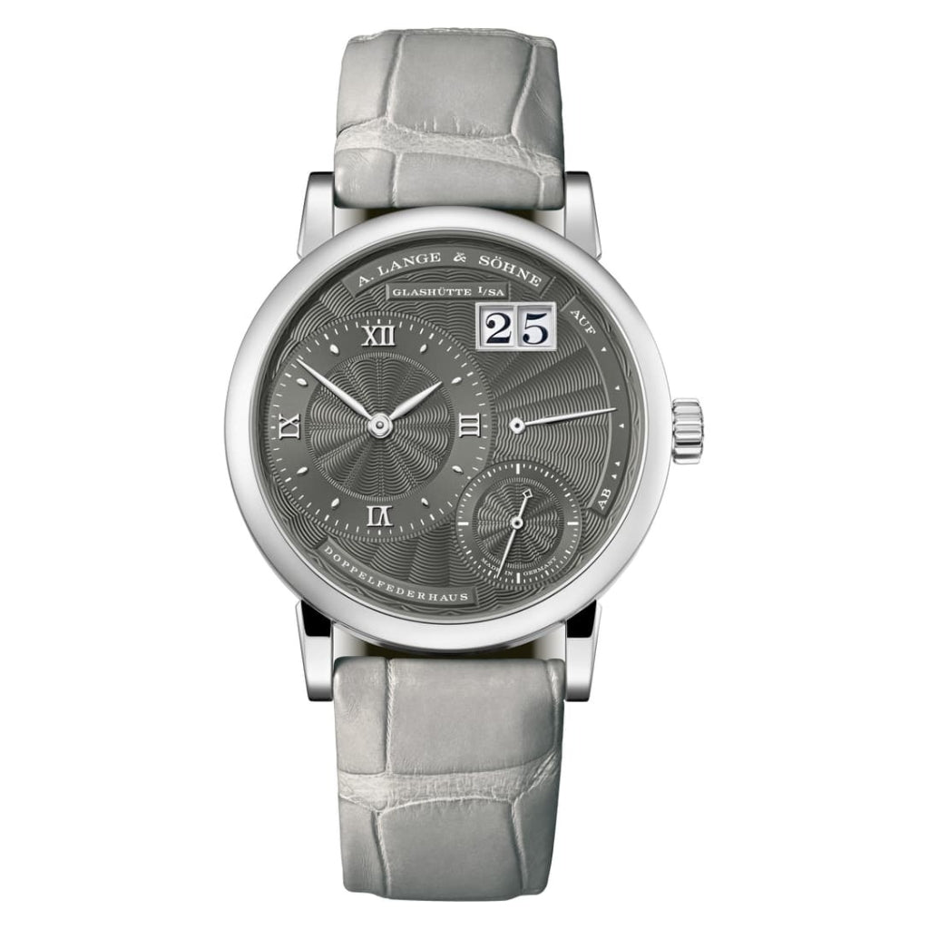 A. Lange & Sohne LITTLE LANGE 1 36.8 mm Grey Dial 18K White Gold   Leather Strap 181.038 / LSLS1813AA - WATCHXNYC