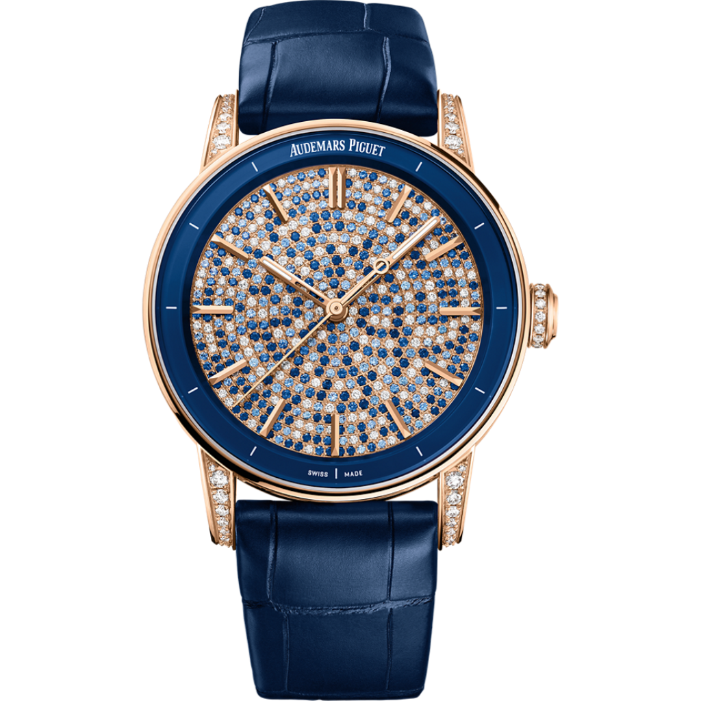 Audemars Piguet Code 11.59 by Audemars Piguet Selfwinding 38 mm Diamond Paved Dial 18-Carat Pink Gold   Strap 77410OR.ZZ.D343CR.01 - WATCHXNYC