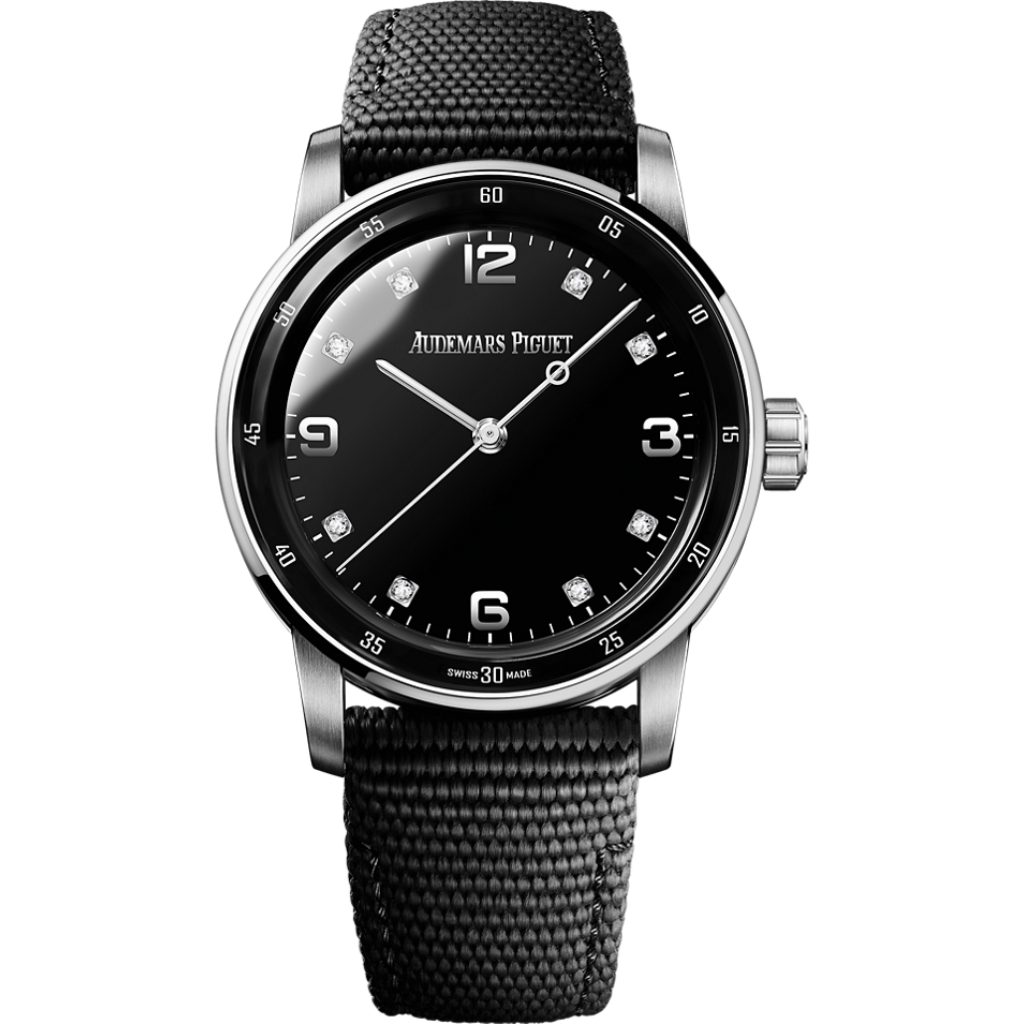 Audemars Piguet Code 11.59 by Audemars Piguet Selfwinding 41 mm Black Dial with Diamonds 18-Carat White Gold Rubber-Coated Strap  15210BC.OO.A002KB.02 - WATCHXNYC