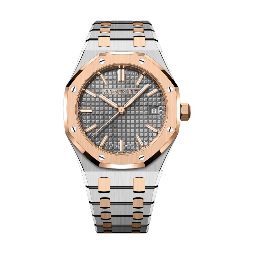 Audemars Piguet Royal Oak Selfwinding 34 mm Grey Dial Stainless Steel with 18k Pink Gold Bracelet 77450SR.OO.1361SR.03 - WATCHXNYC