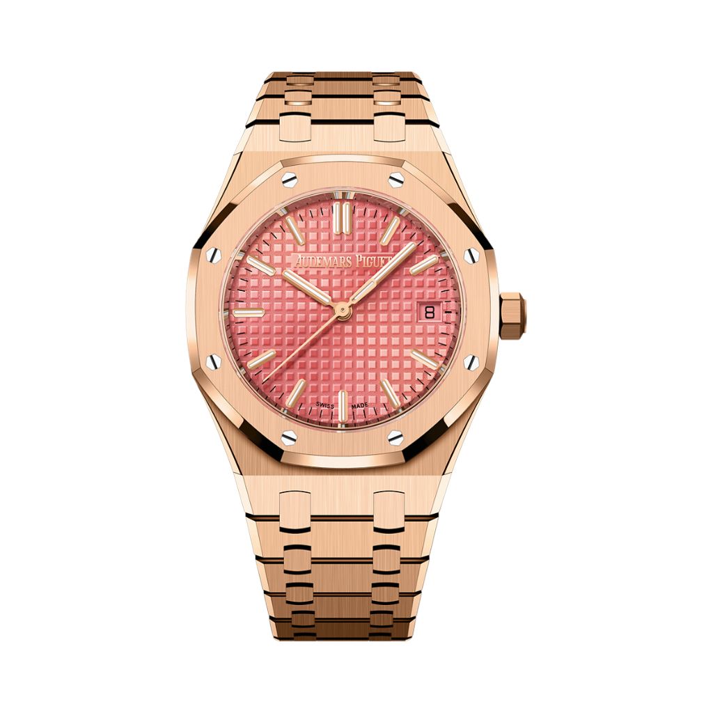Audemars Piguet Royal Oak Selfwinding 34 mm Pink Dial 18-Carat Pink Gold Bracelet 77450OR.OO.1361OR.01 - WATCHXNYC