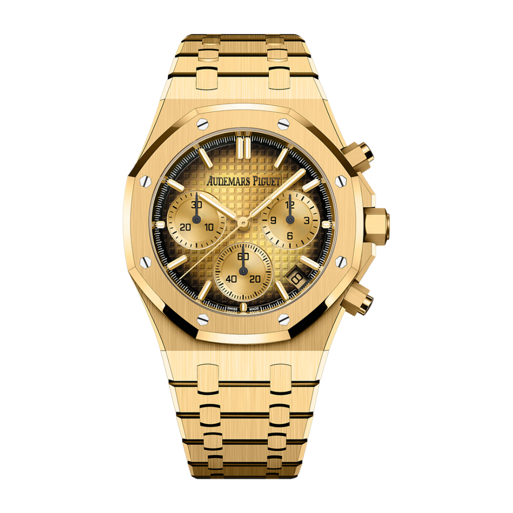 Audemars Piguet Royal Oak Selfwinding Chronograph 41 mm Yellow  Dial 18-Carat Yellow Gold Bracelet 26240BA.OO.1320BA.02 - WATCHXNYC