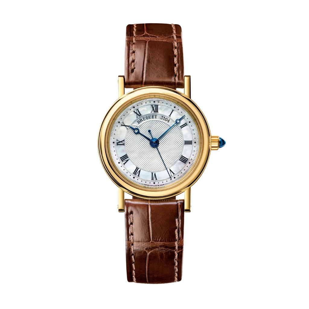 Breguet Classique 30 mm White Dial 18k Yellow Gold   Leather Strap 8067BA/52/964 - WATCHXNYC