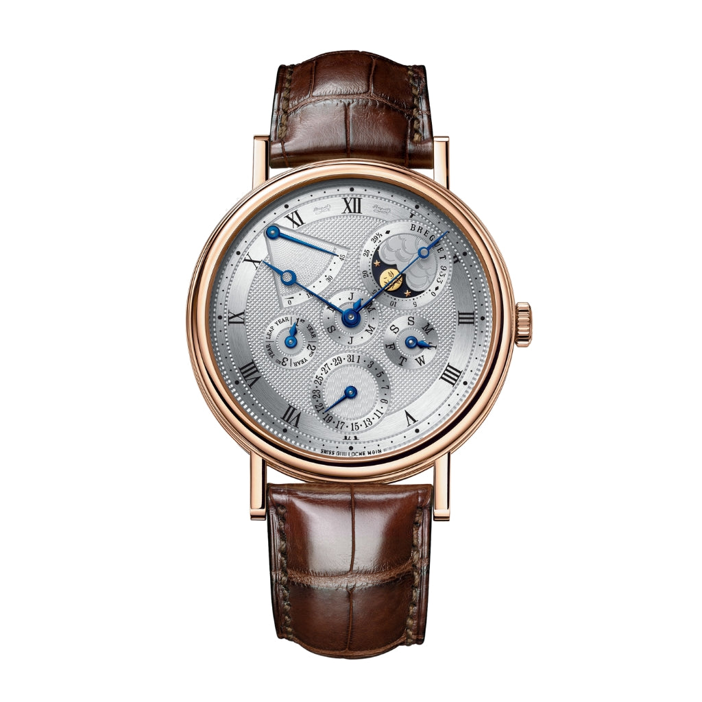 Breguet Classique 39 mm Silver Dial 18k Rose Gold Leather Strap 5327BR/1E/9V6 - WATCHXNYC
