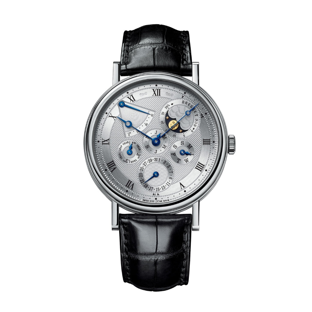 Breguet Classique 39 mm Silver Dial 18k White Gold   Leather Strap 5327BB/1E/9V6 - WATCHXNYC