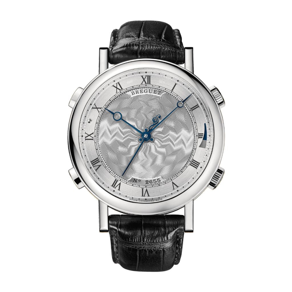 Breguet Classique 47.6 mm Silver Dial 18k White Gold   Leather Strap 7800BB/11/9YV - WATCHXNYC