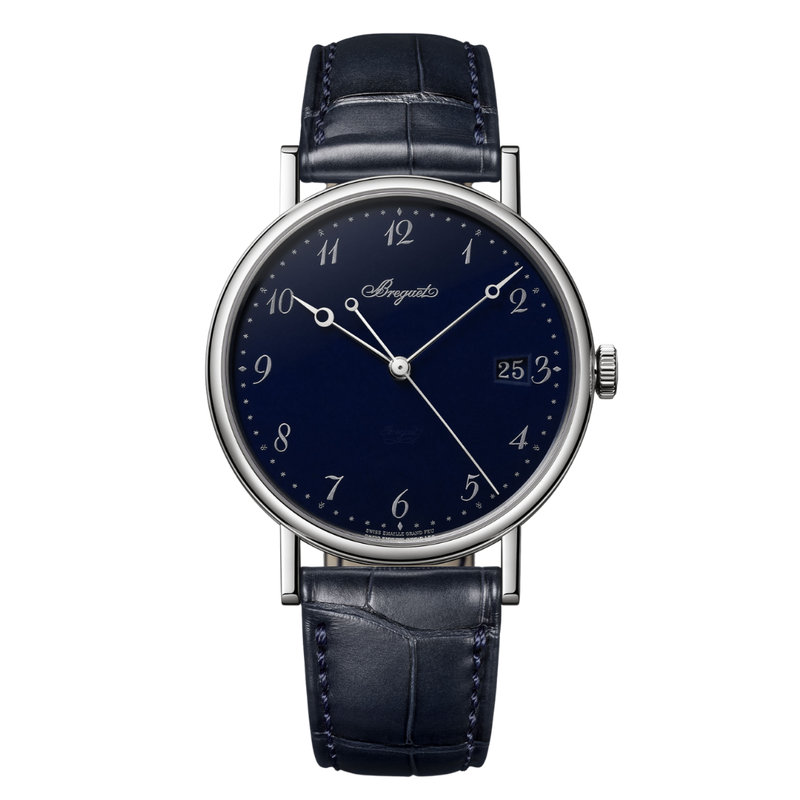 Breguet Classique 5177 38 mm Esfera azul Oro blanco de 18 k Correa de piel de aligátor 5177BB/2Y/9V6