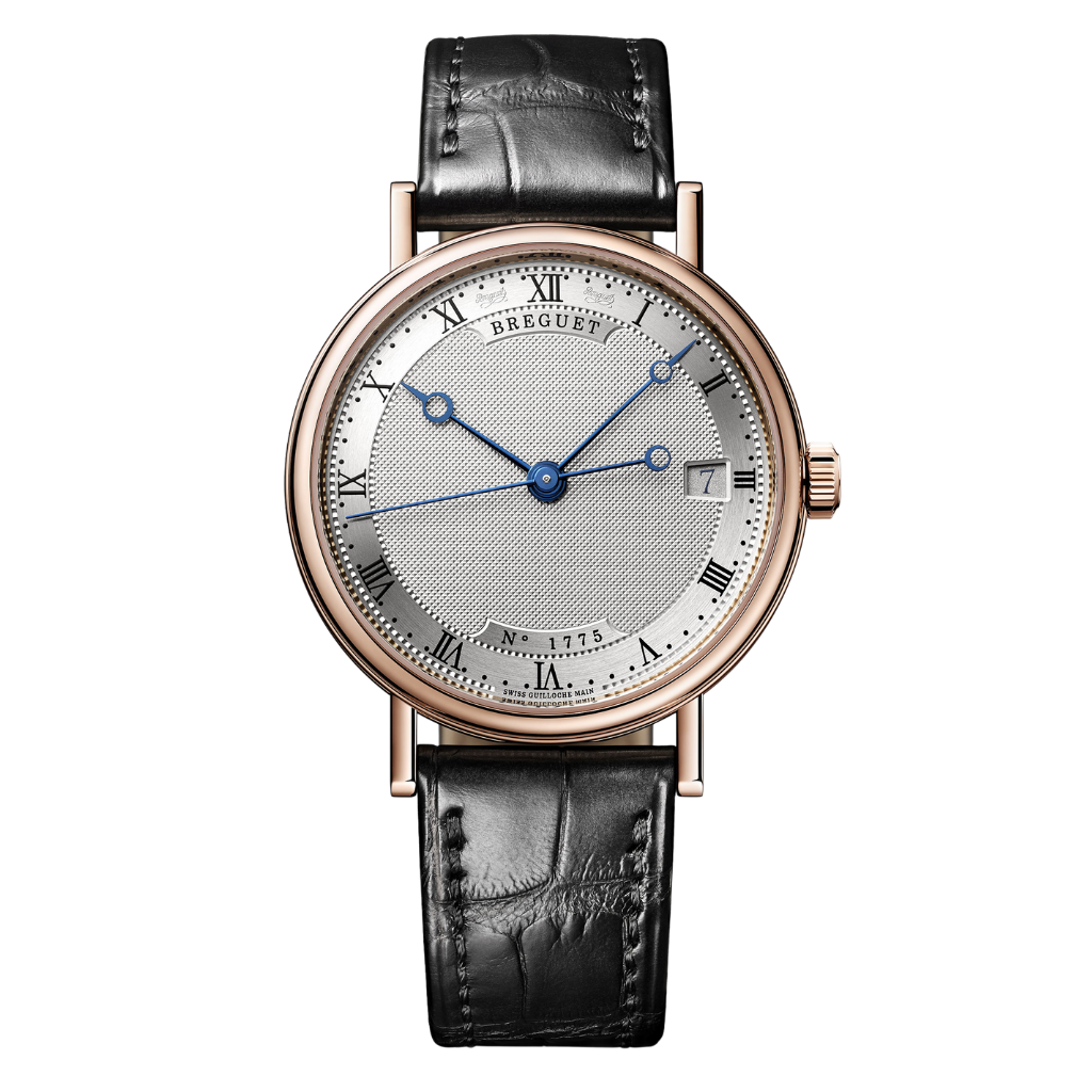Breguet Classique 9067 33.5 mm Silver Dial 18k Rose Gold Leather Strap 9067BR/12/976 - WATCHXNYC