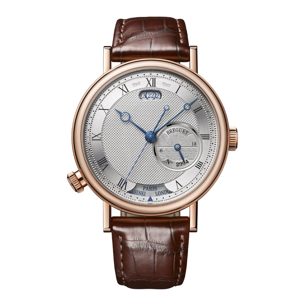 Breguet Classique Hora Mundi 5727 43 mm Silver Dial 18k Rose Gold Leather Strap 5727BR/12/9ZU - WATCHXNYC