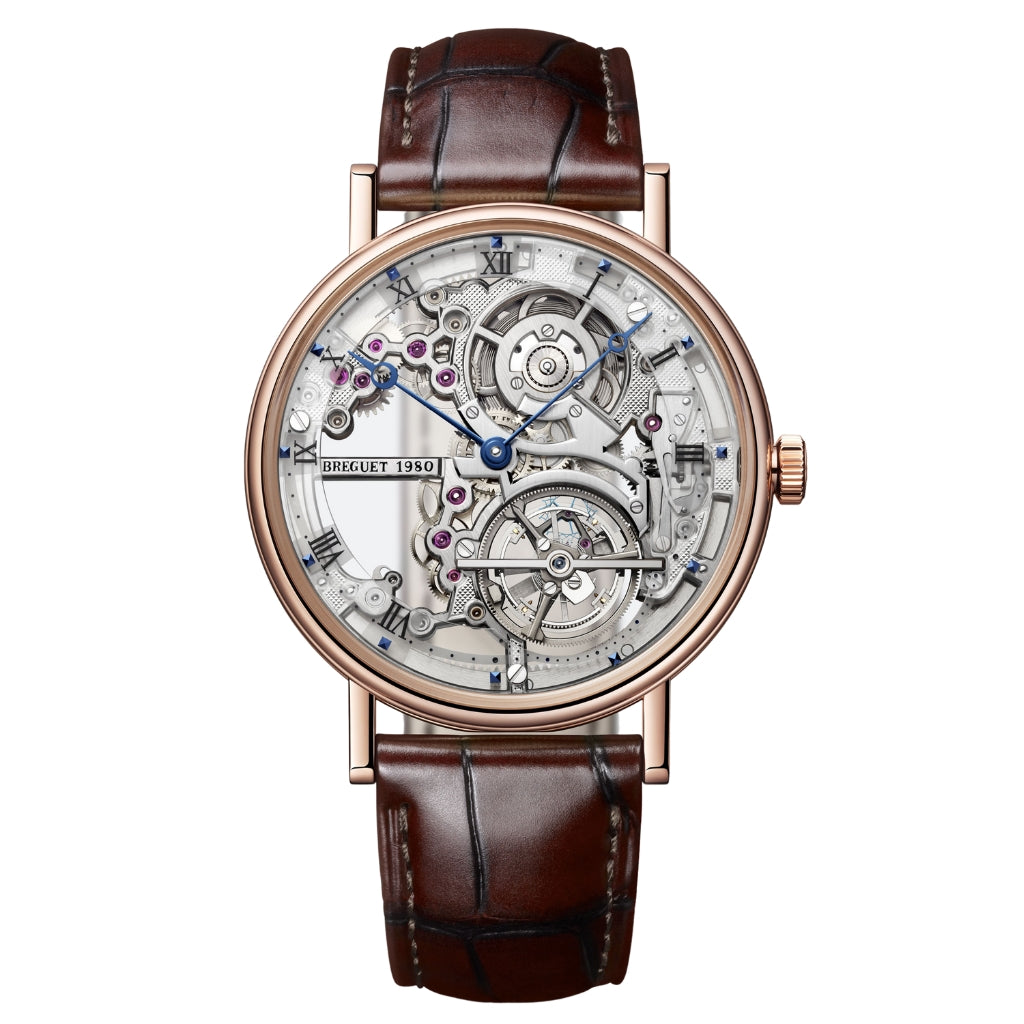 Breguet Classique Tourbillon Extra-Plat Squelette 5395 41 mm Transparent Dial 18k Rose Gold   Leather Strap 5395BR/1S/9WU - WATCHXNYC