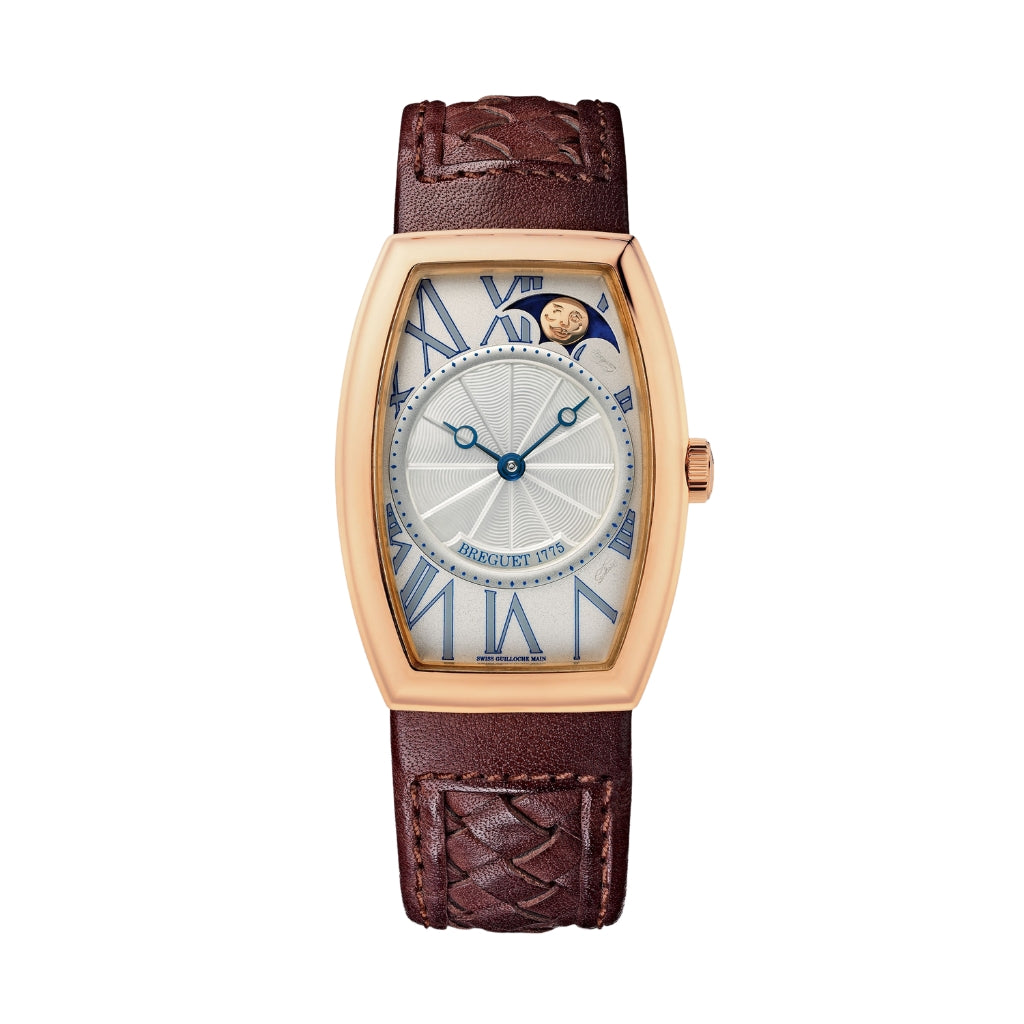 Breguet Héritage 35 x 25 mm Silver Dial 18k Rose Gold Brown Leather Strap 8860BR/11/386 - WATCHXNYC