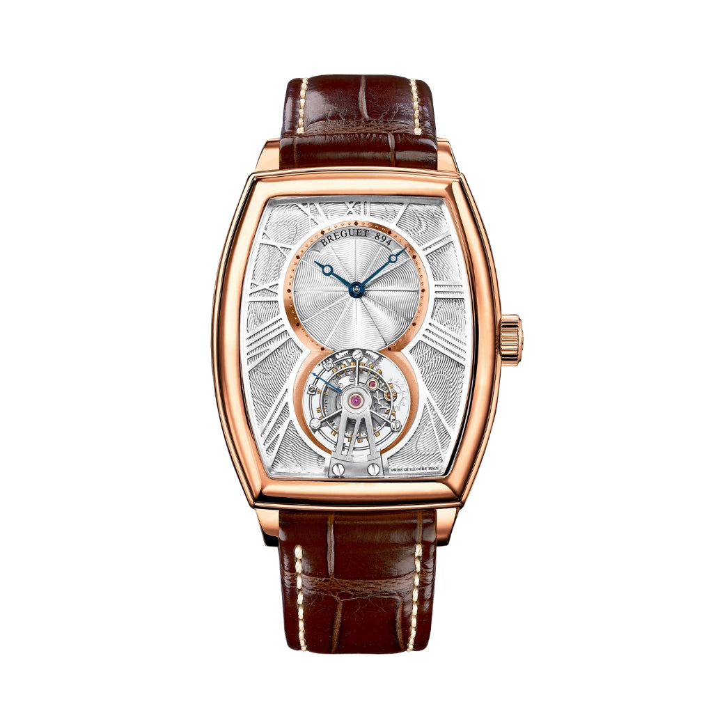 Breguet Héritage 42 x 35 mm Silver Dial 18k Rose Gold Brown Leather Strap 5497BR/12/9V6 - WATCHXNYC