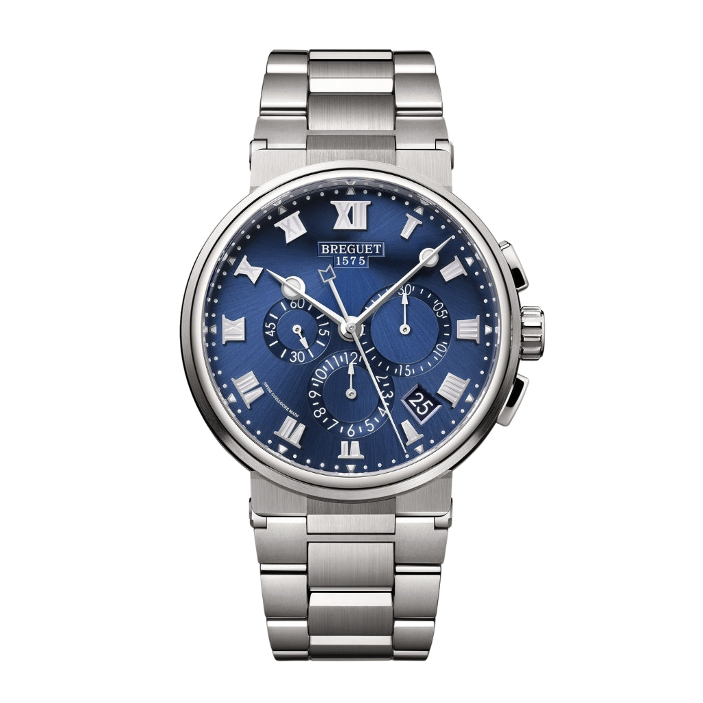 Breguet Marine 42.3 mm Blue Dial Titanium Bracelet 5527TI/Y1/TW0 - WATCHXNYC