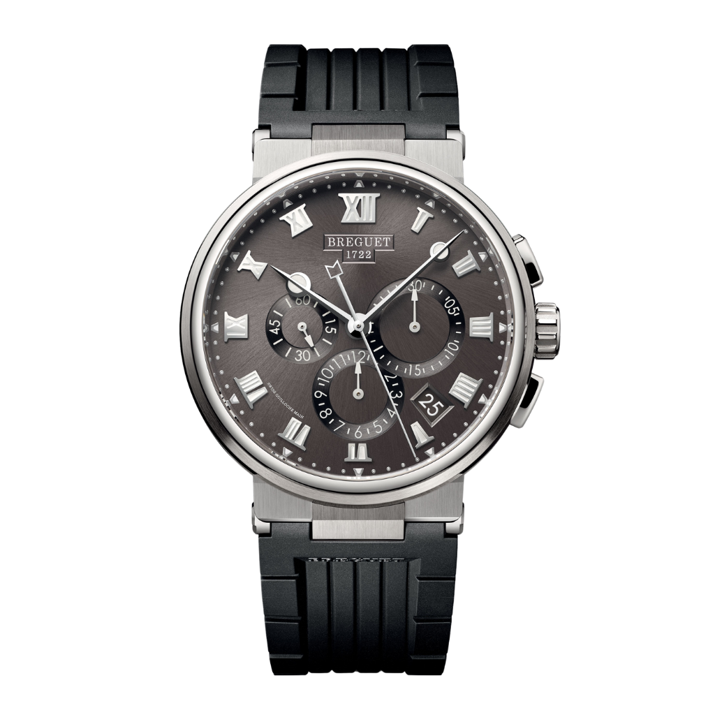 Breguet Marine 42.3 mm Dark Grey Dial Titanium Black Rubber Strap 5527TI/G2/5WV - WATCHXNYC