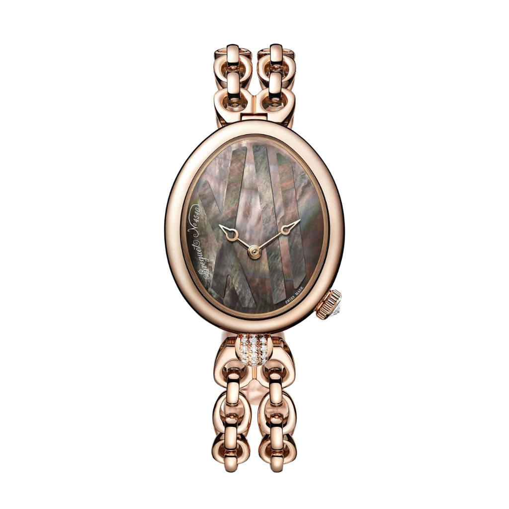 Breguet Reine 32.7 x 27.3 mm Tahitian Mother-Of-Pearl Dial with Diamonds 18k Rose Gold Bracelet 9808BR/5T/J50/0D00 - WATCHXNYC