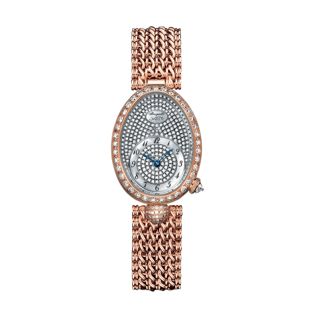 Breguet Reine 33 x 24.95 mm Diamond Paved Dial 18k Rose Gold Bracelet 8928BR/8D/J20/DD0D - WATCHXNYC