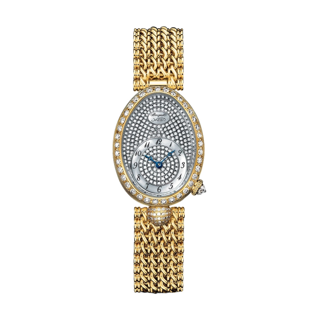 Breguet Reine 33 x 24.95 mm Diamond Paved Dial 18k Yellow Gold Bracelet 8928BA/8D/J20/DD00 - WATCHXNYC