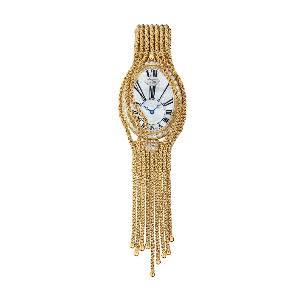 Breguet Reine 33 x 24.95 mm White Mother-Of-Pearl Dial with Diamonds 18k Yellow Gold Bracelet 8928BA/51/J60/DD0D - WATCHXNYC