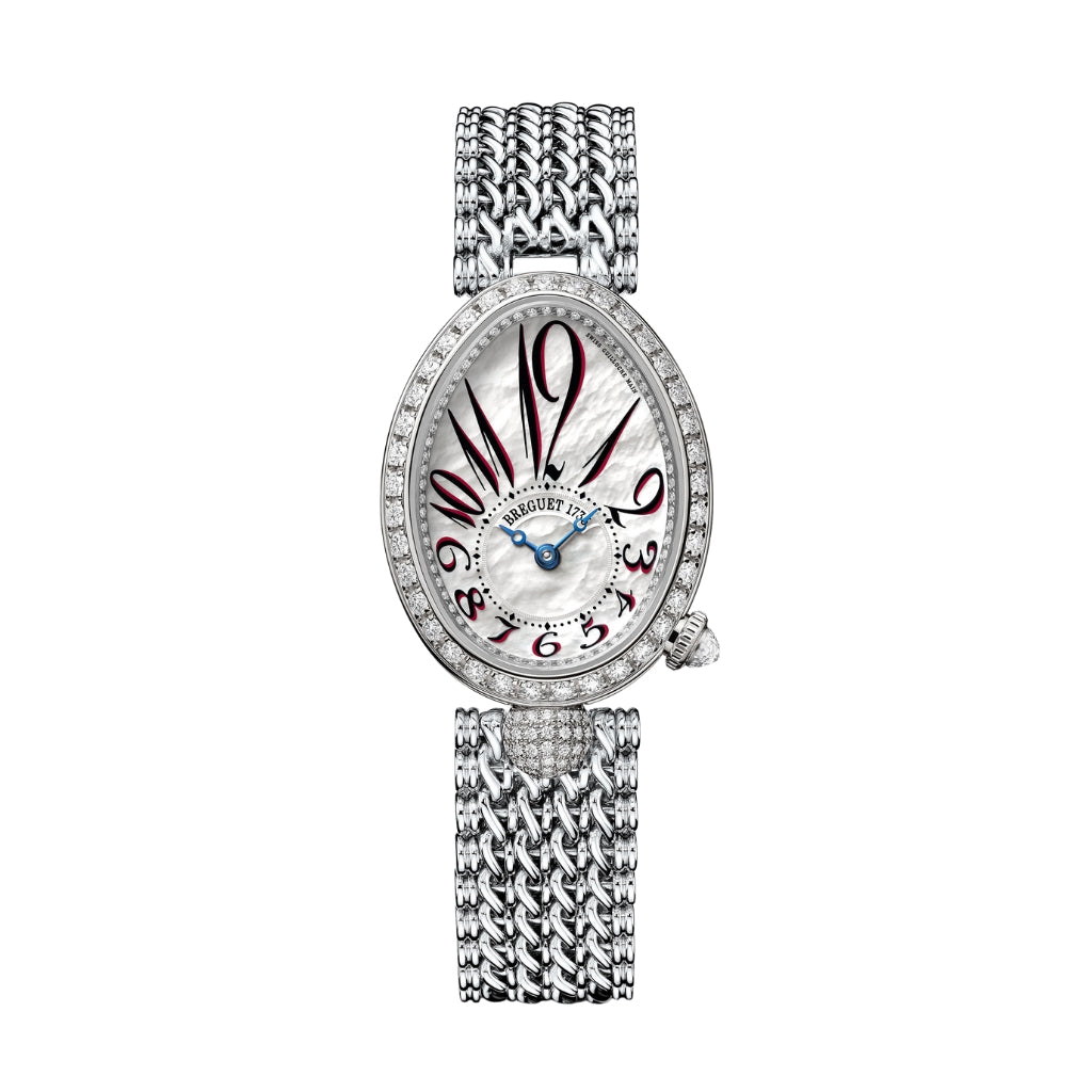 Breguet Reine 33 x 24.95 mm White Mother-Of-Pearl Dial with Diamonds White Gold Bracelet 8928BB/5P/J20 DD00 - WATCHXNYC