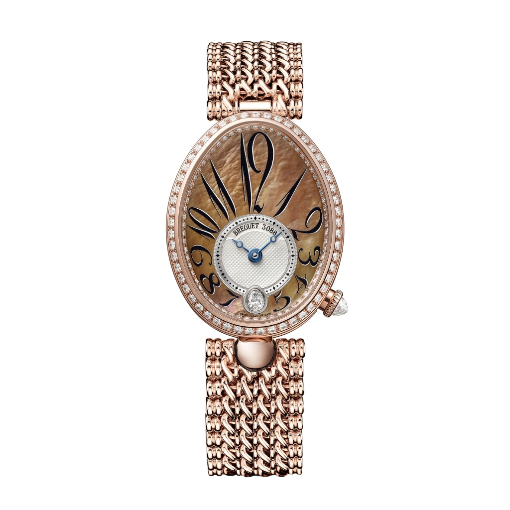 Breguet Reine 36.5 x 28.45mm Brown Dial with Diamonds 18k Rose Gold Bracelet 8918BR/5T/J20/D000 - WATCHXNYC