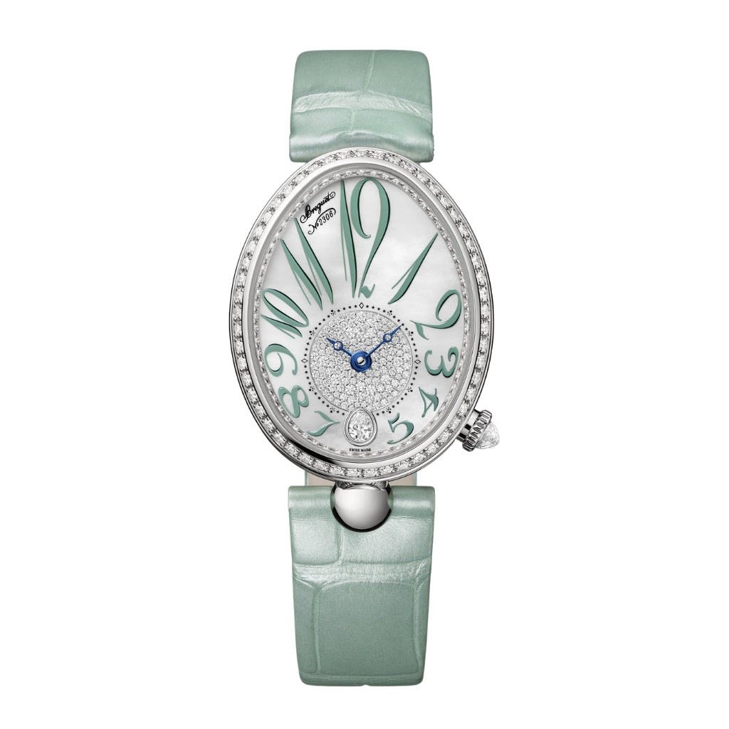 Breguet Reine 36.5 x 28.45mm Silver Dial with Diamonds White Gold Strap 8918BB/5D/964/D0 - WATCHXNYC