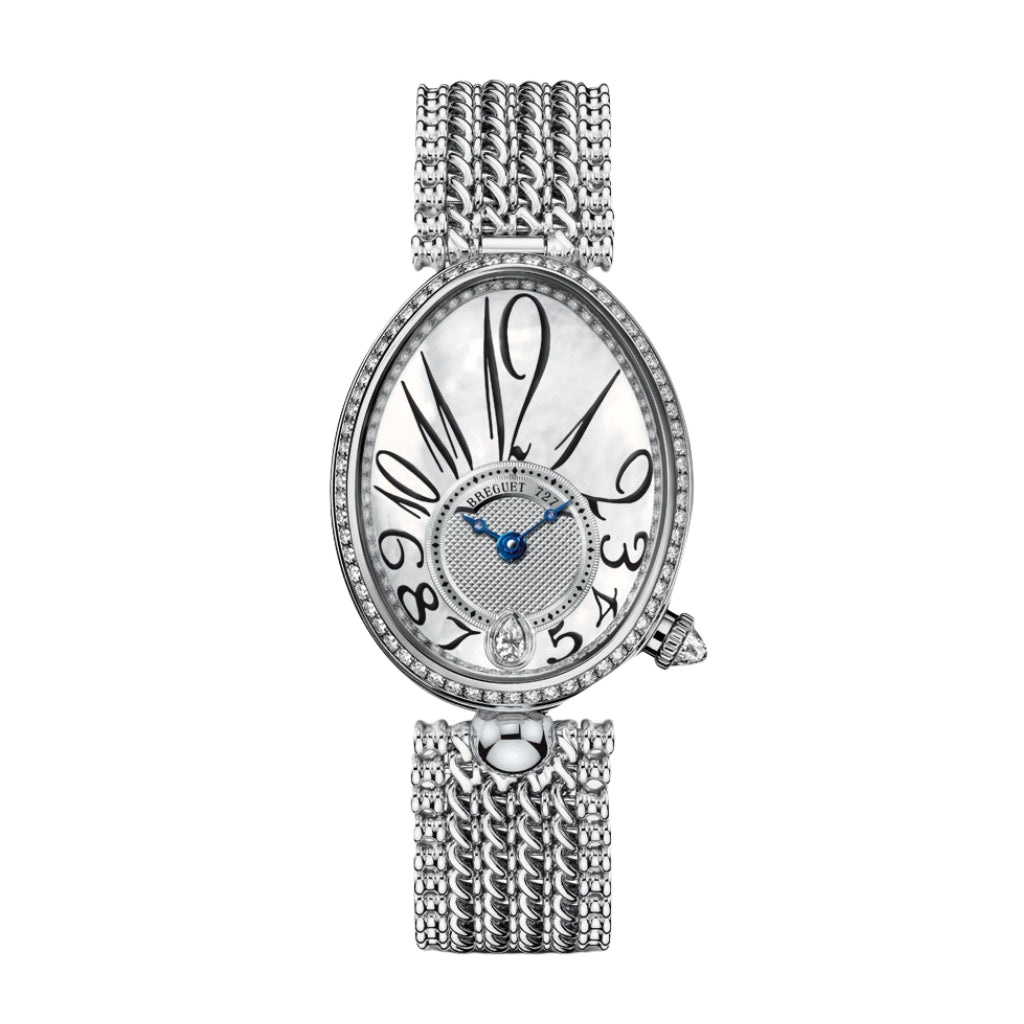 Breguet Reine 36.5 x 28.45mm White Mother-Of-Pearl Dial with Diamonds White Gold Bracelet 8918BB/58/J20/D000 - WATCHXNYC