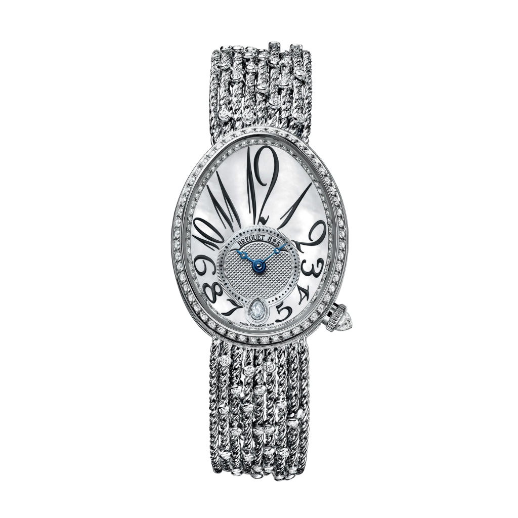 Breguet Reine 36.5 x 28.45mm White Mother-Of-Pearl Dial with Diamonds White Gold Bracelet 8918BB/58/J31/D0DD - WATCHXNYC