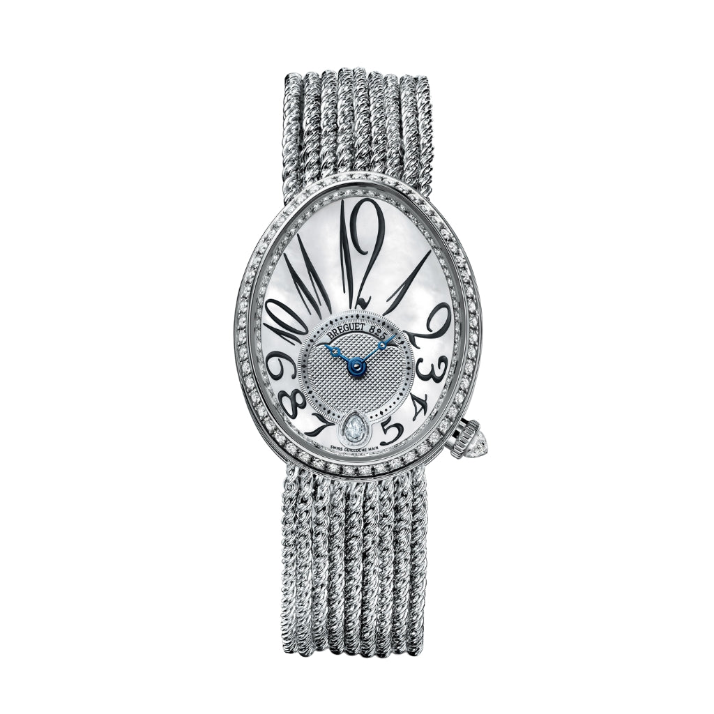 Breguet Reine 36.5 x 28.45mm White Mother-Of-Pearl Dial with Diamonds White Gold Bracelet 8918BB/58/J39/D00D - WATCHXNYC