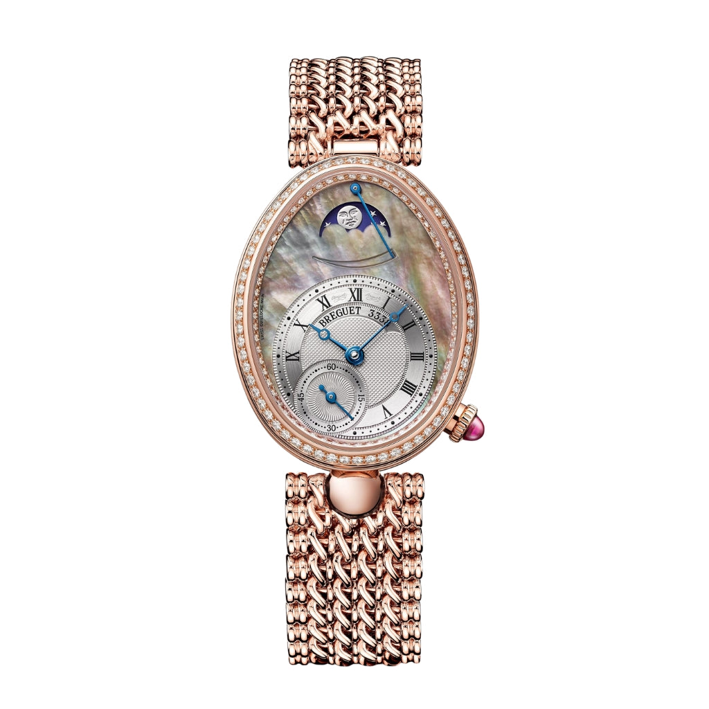 Breguet Reine 36.50 x 28.45 mm Silvered Gold Dial with Diamonds 18k Rose Gold Bracelet 8908BR/5T/J20/D000 - WATCHXNYC