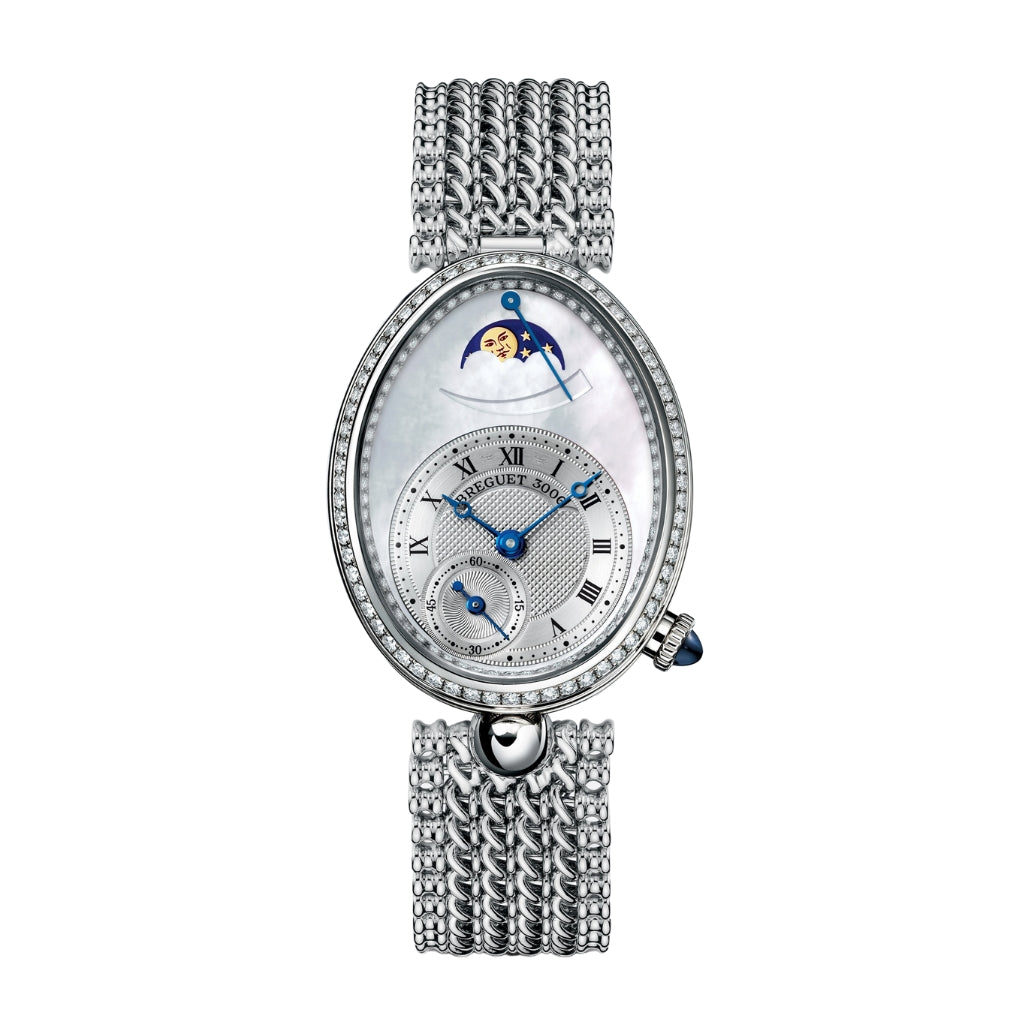 Breguet Reine 36.50 x 28.45 mm White Mother-Of-Pearl Dial with Diamonds White Gold Bracelet 8908BB/52/J20/D000 - WATCHXNYC