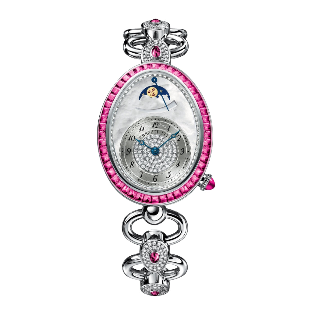 Breguet Reine 38.50 x 30.45 mm White Mother-Of-Pearl Dial with Diamonds White Gold Bracelet 8909BB/5D/J21/RRRR - WATCHXNYC