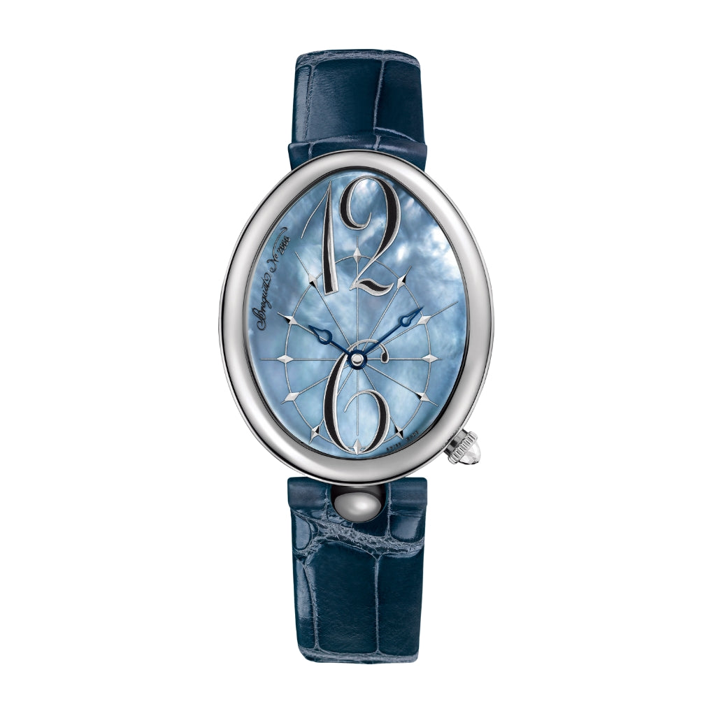 Breguet Reine 43.75 x 35.50 mm Blue Mother-Of-Pearl Dial Stainless Steel Blue Leather Strap 8967ST/V8/986 - WATCHXNYC