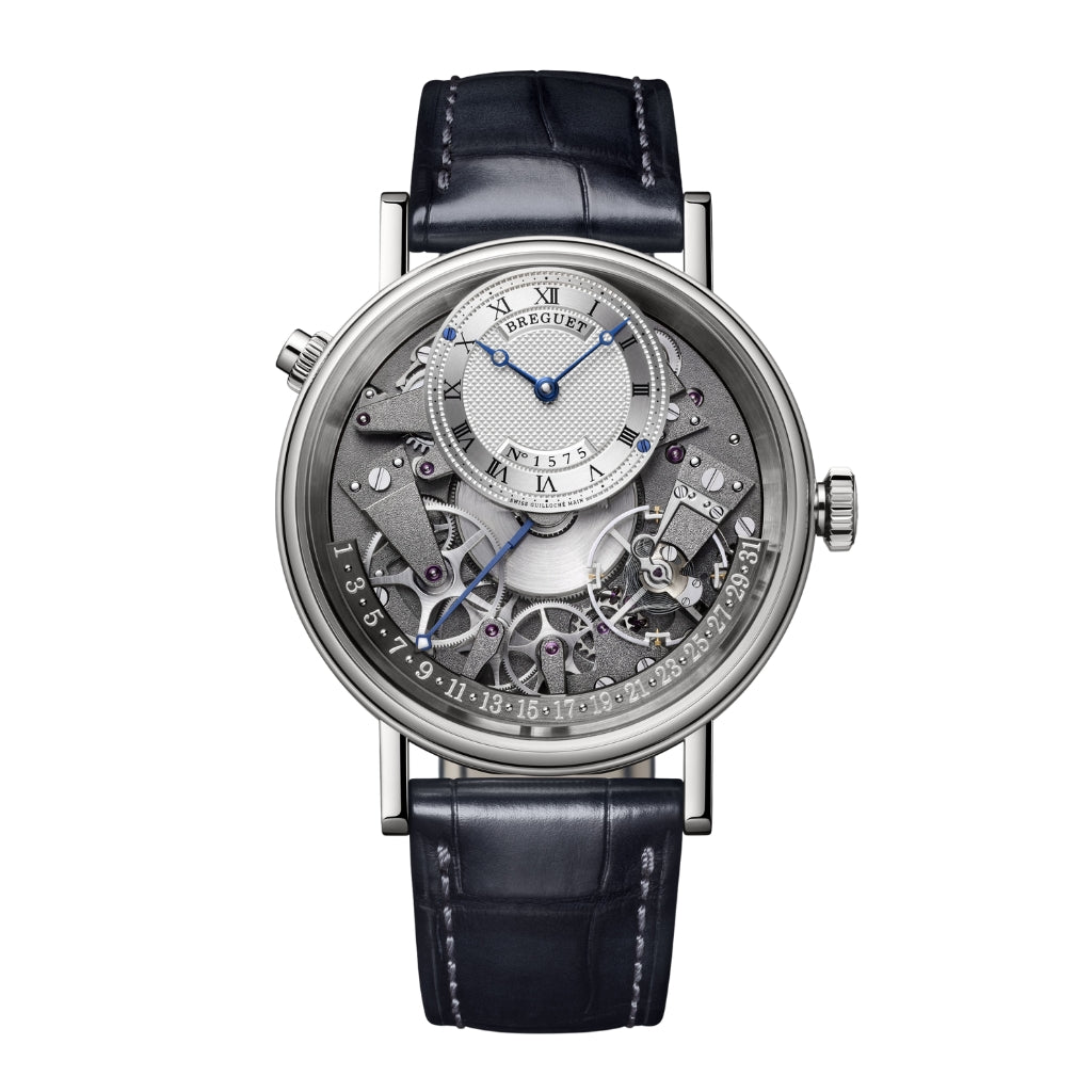 Breguet Tradition 40 mm Silver Dial White Gold Black Leather Strap 7597BB/G1/9WU - WATCHXNYC
