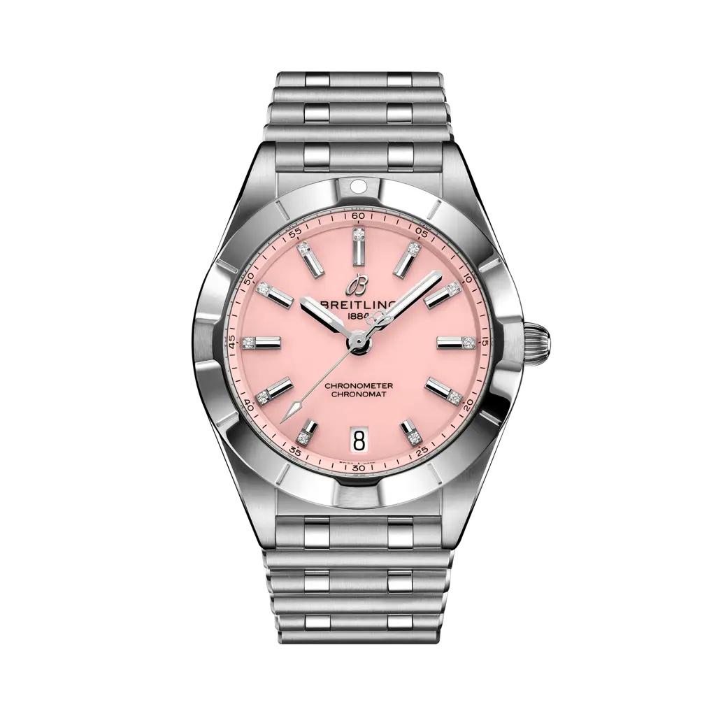 Breitling Chronomat 32 mm Pink Dial Stainless Steel Bracelet A77310101K1A1 - WATCHXNYC