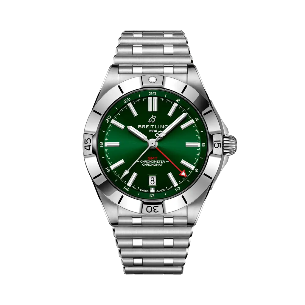 Breitling Chronomat Automatic GMT 40 mm Green Dial Stainless Steel Bracelet A32398101L1A1 - WATCHXNYC