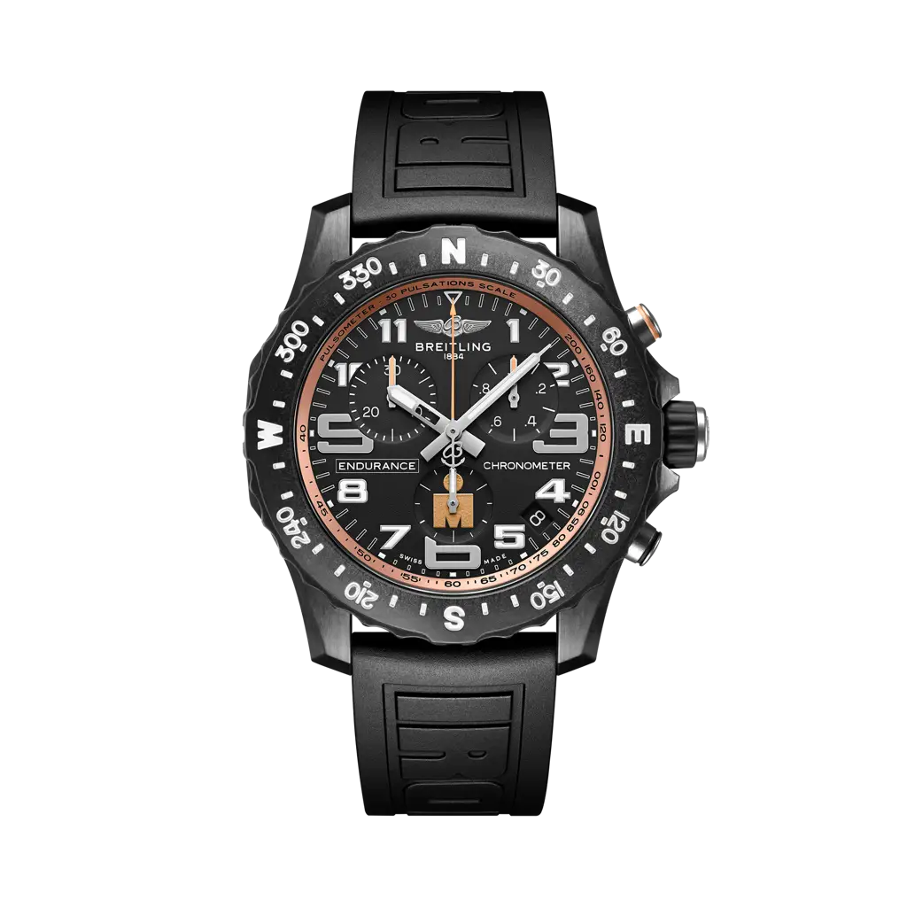 Breitling Endurance Pro 44 IRONMAN® Finisher 44 mm Black Dial Breitlight Black Rubber Strap X823101B1B1S1 - WATCHXNYC