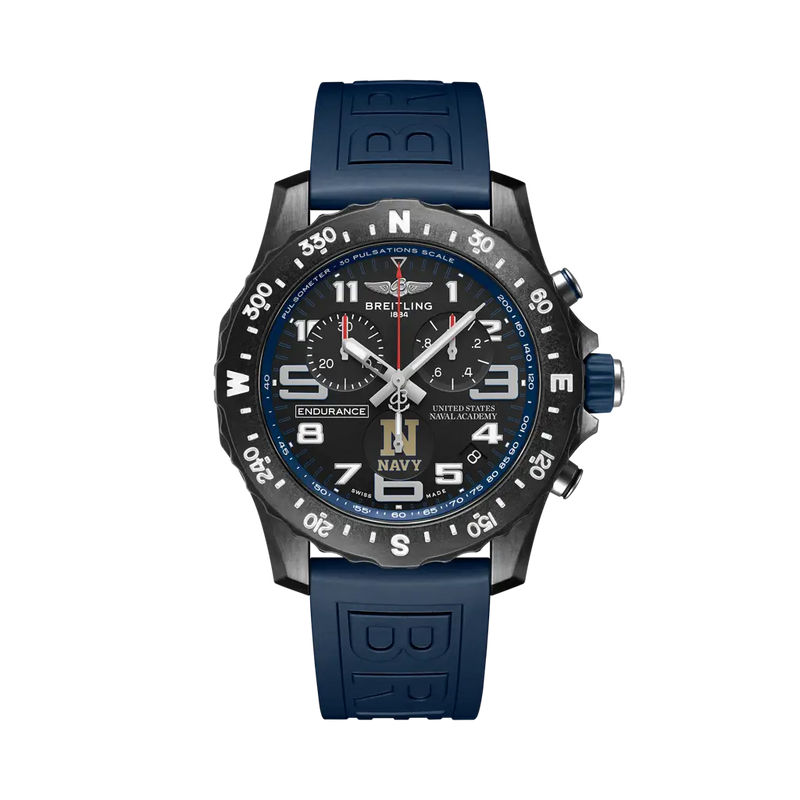 Breitling Endurance Pro 44 United States Naval Academy™ 44 mm Esfera negra Correa de caucho azul Breitlight X823103C1B1S1 
