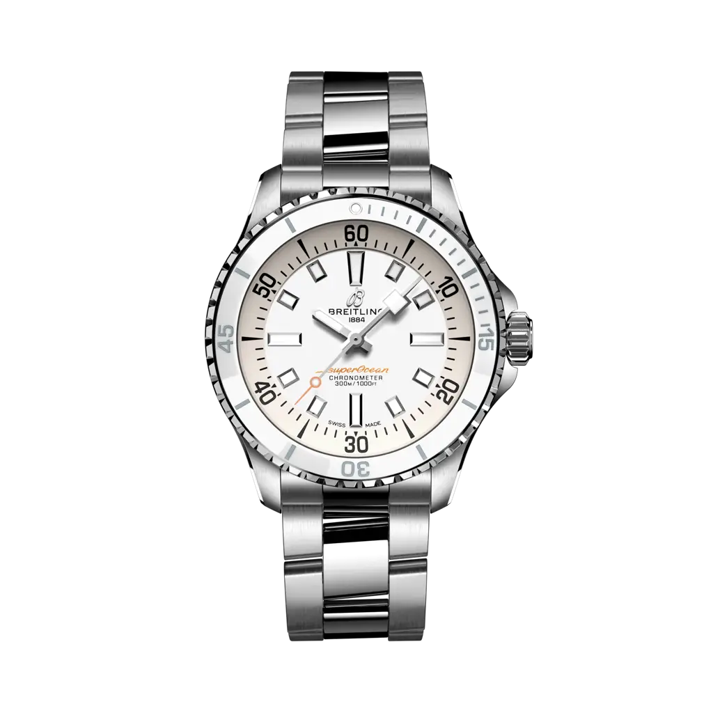 Breitling Superocean Automatic 36 mm  White Dial Stainless Steel Bracelet A17377211A1A1 - WATCHXNYC