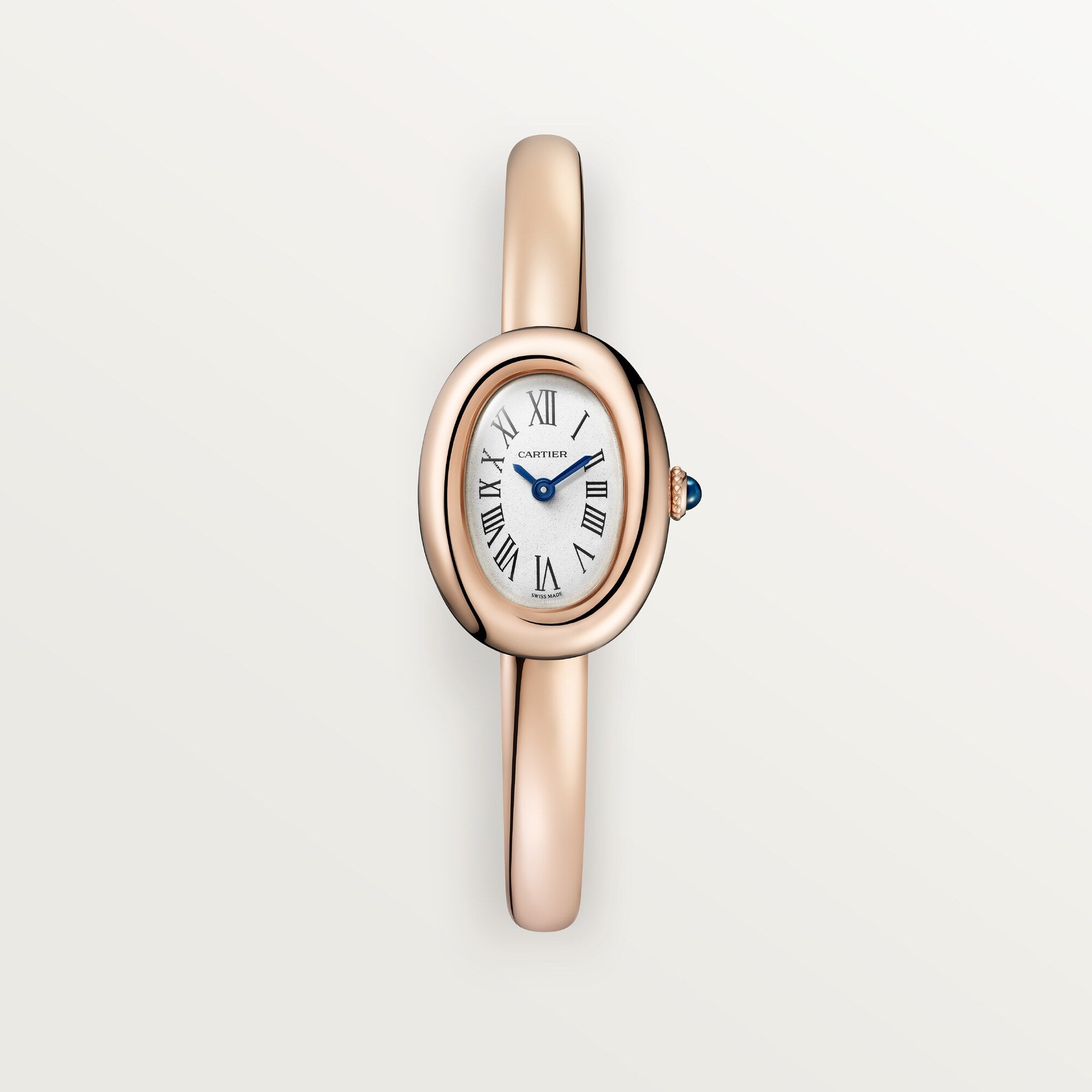 Cartier Baignoire Mini 18k Rose Gold Silver Dial Bracelet WGBA0051 - WATCHXNYC