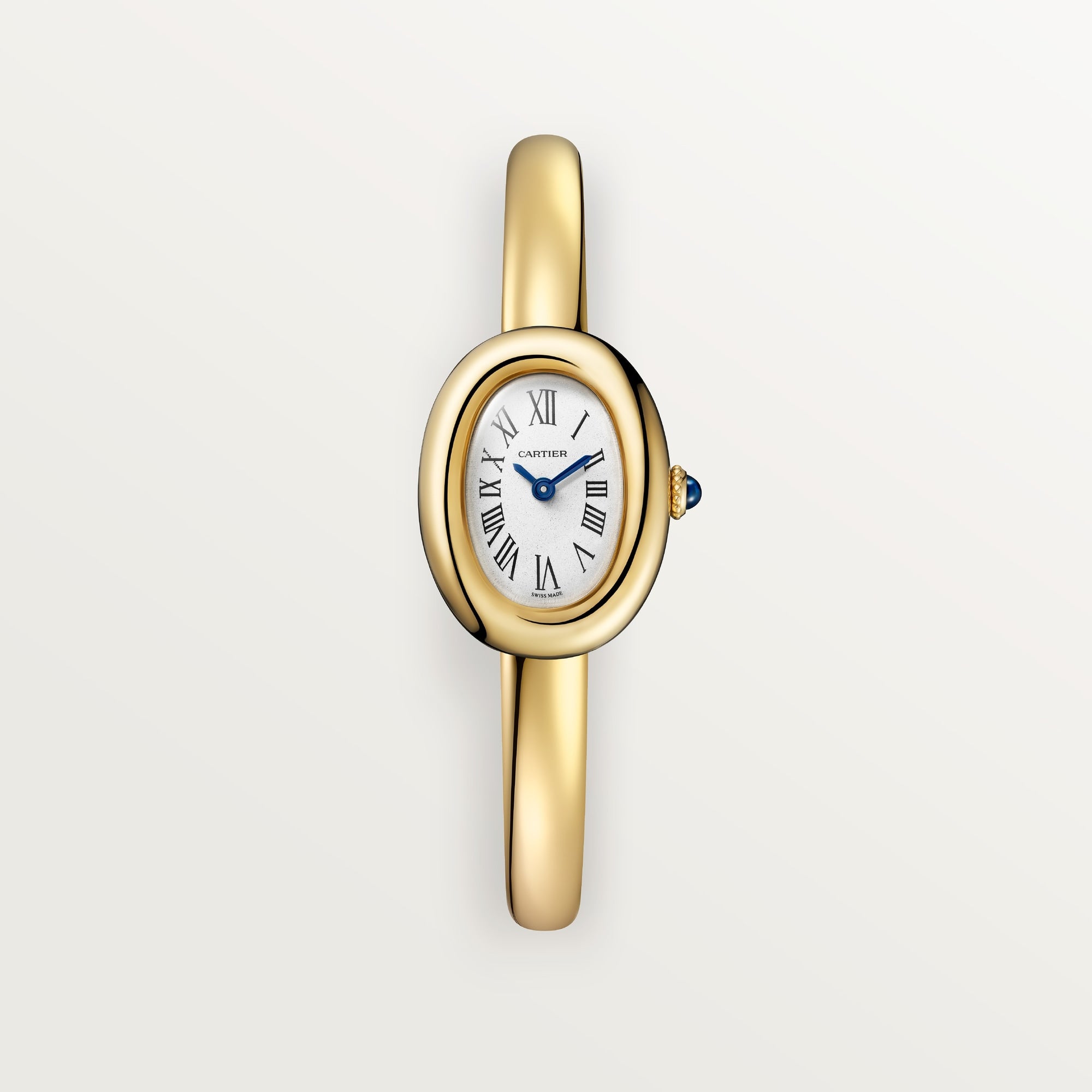 Cartier Baignoire Mini 24.6 mm x 18.7 mm Silver Dial 18k Yellow Gold Bracelet WGBA0044 - WATCHXNYC