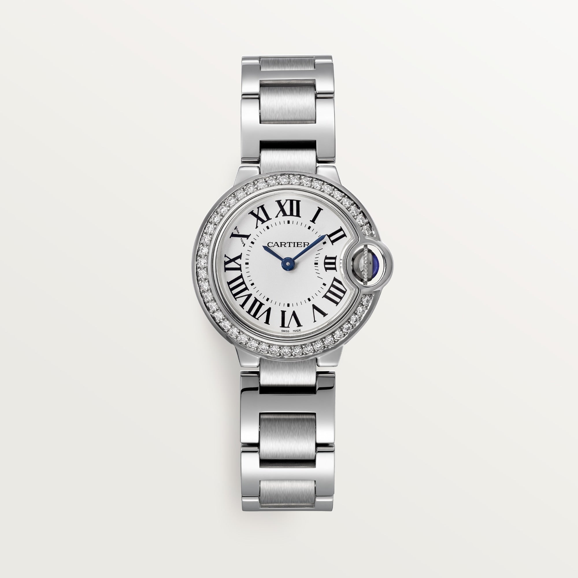 Cartier Ballon Bleu 28 mm Steel Opaline Dial Bracelet W4BB0030 - WATCHXNYC
